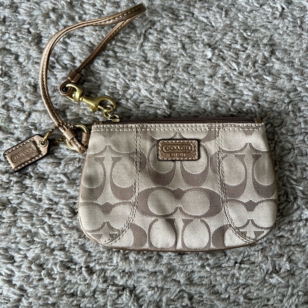 Gold Coach Wristlet